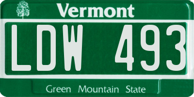 VT license plate LDW493