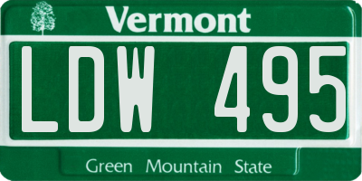 VT license plate LDW495