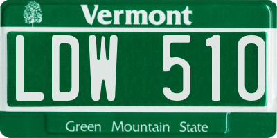 VT license plate LDW510
