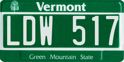 VT license plate LDW517