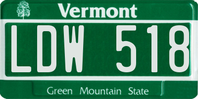 VT license plate LDW518