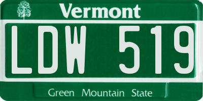 VT license plate LDW519