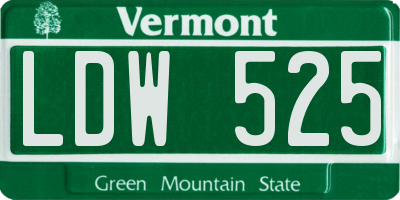 VT license plate LDW525