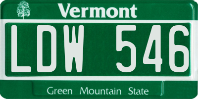 VT license plate LDW546