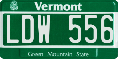 VT license plate LDW556
