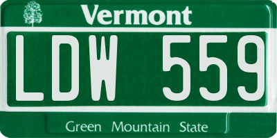 VT license plate LDW559