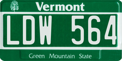 VT license plate LDW564