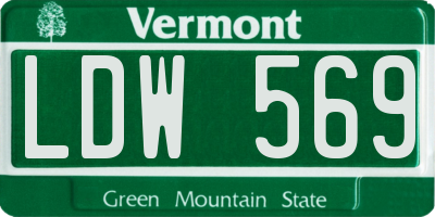 VT license plate LDW569