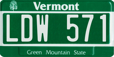 VT license plate LDW571