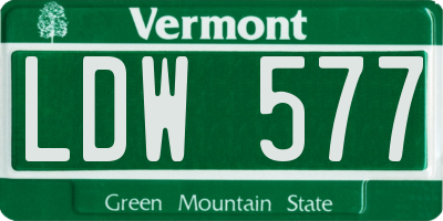 VT license plate LDW577