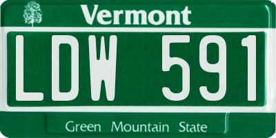VT license plate LDW591