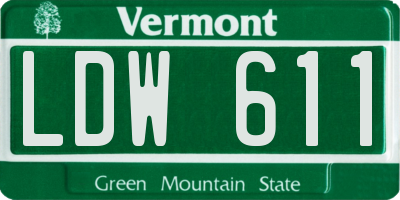 VT license plate LDW611