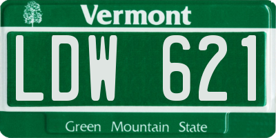 VT license plate LDW621