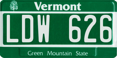 VT license plate LDW626