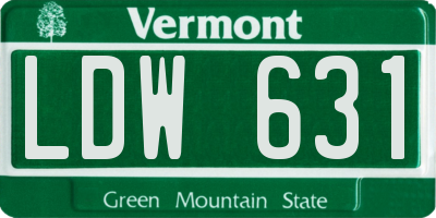 VT license plate LDW631