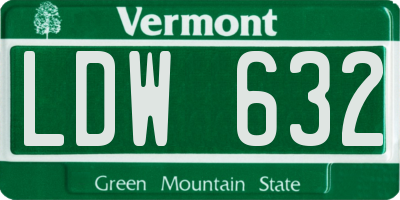 VT license plate LDW632