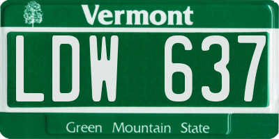 VT license plate LDW637