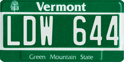 VT license plate LDW644