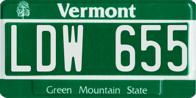 VT license plate LDW655