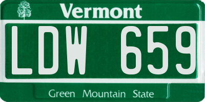 VT license plate LDW659