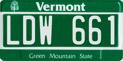 VT license plate LDW661