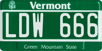 VT license plate LDW666