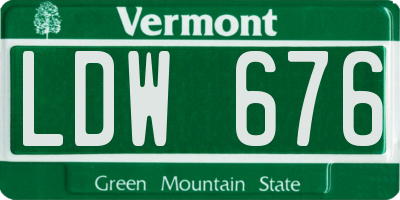 VT license plate LDW676