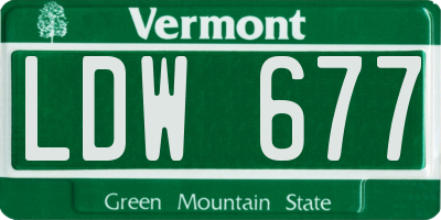 VT license plate LDW677