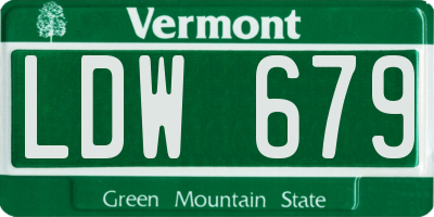 VT license plate LDW679