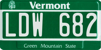 VT license plate LDW682