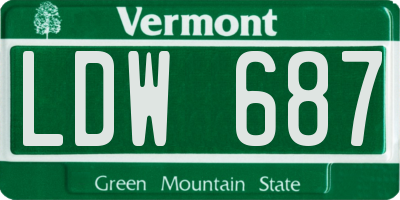 VT license plate LDW687