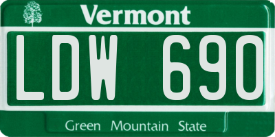 VT license plate LDW690