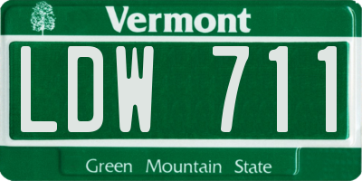 VT license plate LDW711