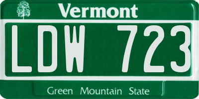 VT license plate LDW723