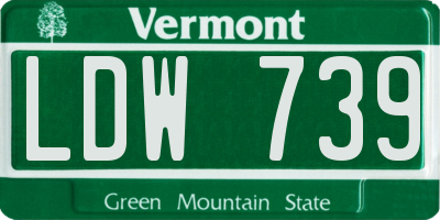 VT license plate LDW739