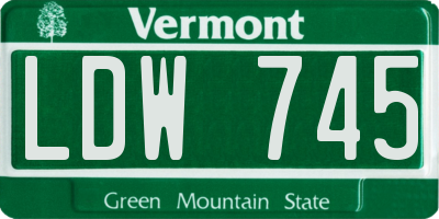 VT license plate LDW745