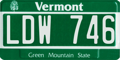 VT license plate LDW746