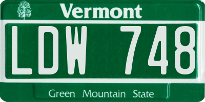 VT license plate LDW748
