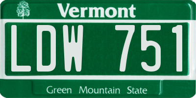 VT license plate LDW751