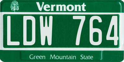 VT license plate LDW764