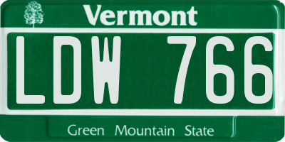 VT license plate LDW766