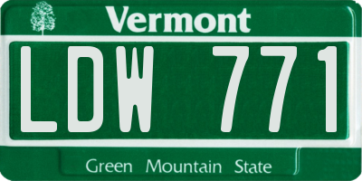 VT license plate LDW771