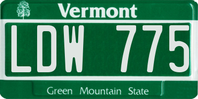 VT license plate LDW775