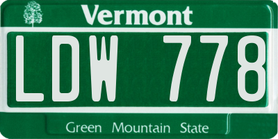 VT license plate LDW778
