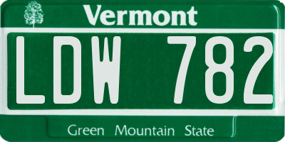 VT license plate LDW782