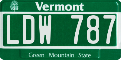 VT license plate LDW787