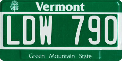 VT license plate LDW790