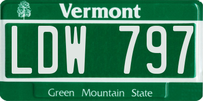 VT license plate LDW797