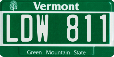 VT license plate LDW811