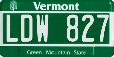 VT license plate LDW827